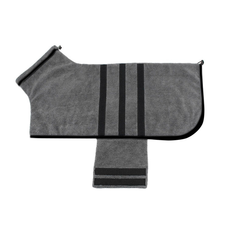 Pet Adjustable Bathrobe Water Absorbent Drying Towel Grooming Coat