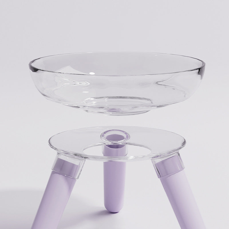 Transparent Pet Feeding Bowl Anti Knock Water And Food Dish