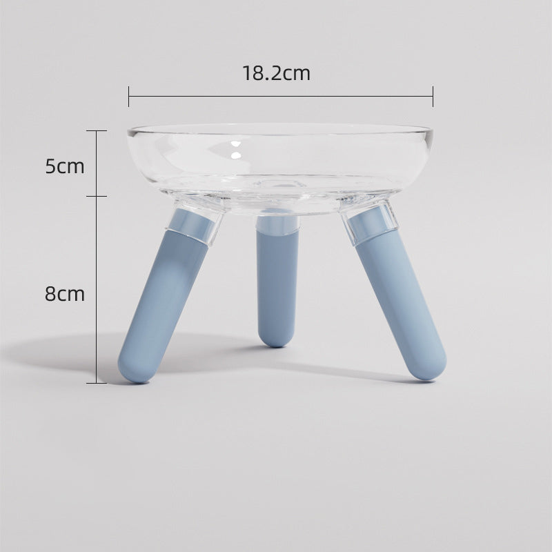 Transparent Pet Feeding Bowl Anti Knock Water And Food Dish