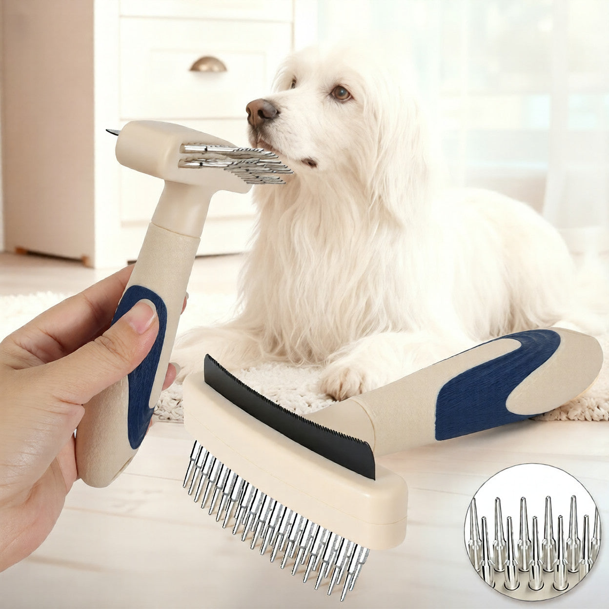 Pet Hair Removal Detangling Grooming Brush