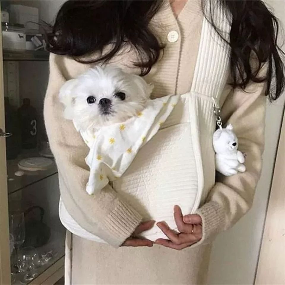 Pet Handmade Breathable Canvas Shoulder Tote Carrier Bag