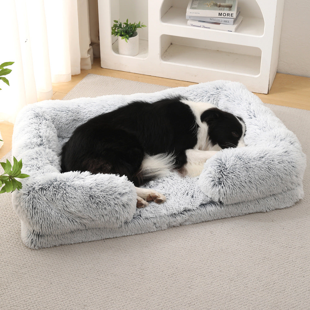 Plush Round Winter Pet Bed Cozy Soft Nest