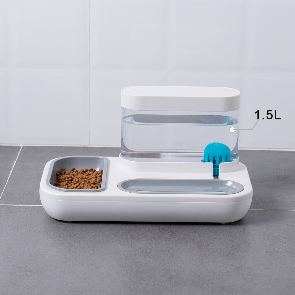 Automatic Pet Feeding Bowl And Water Fountain 1.5L Capacity Set