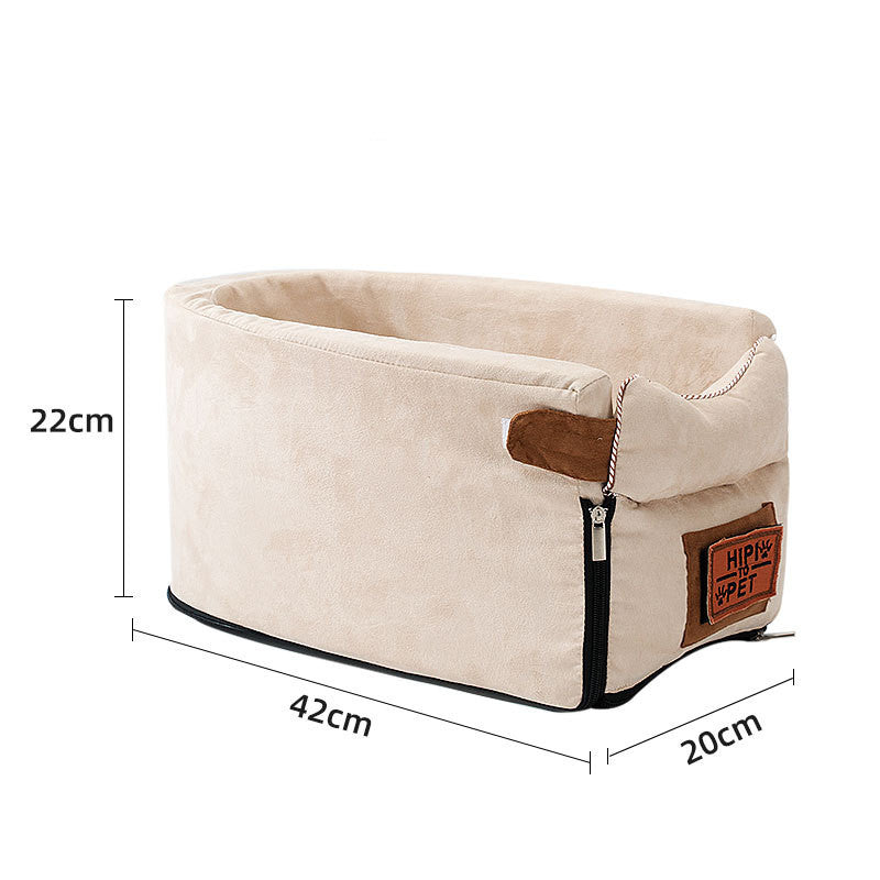 Pet Car Safety Seat Bed Central Console Travel Carrier