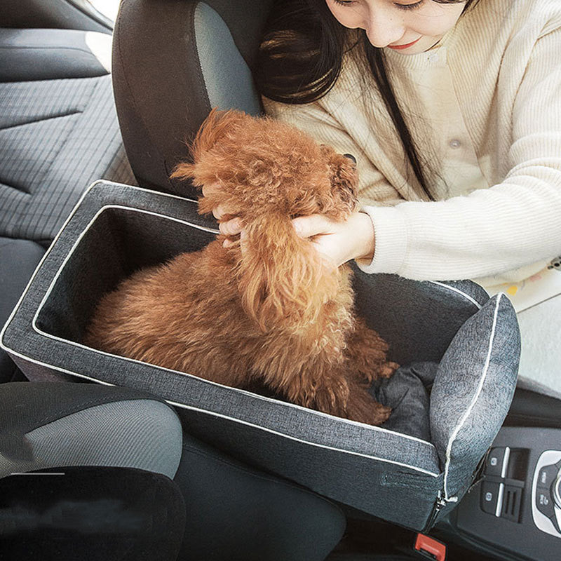 Pet Car Safety Seat Bed Central Console Travel Carrier