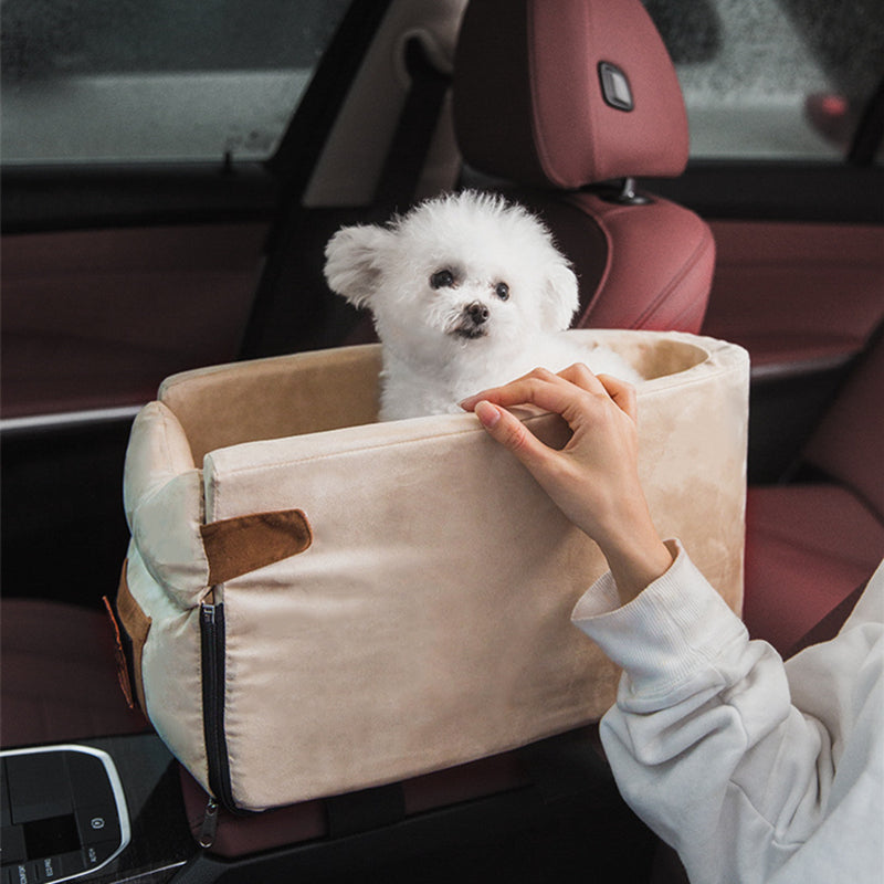 Pet Car Safety Seat Bed Central Console Travel Carrier