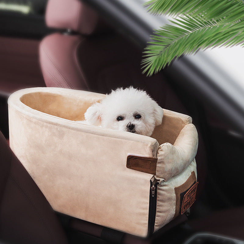 Pet Car Safety Seat Bed Central Console Travel Carrier
