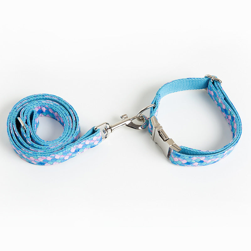 Pet Mermaid Collar And Leash Set