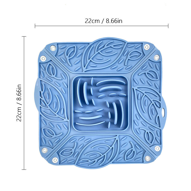 Foldable Silicone Pet Slow Feeder Mat Multi Functional Bowl