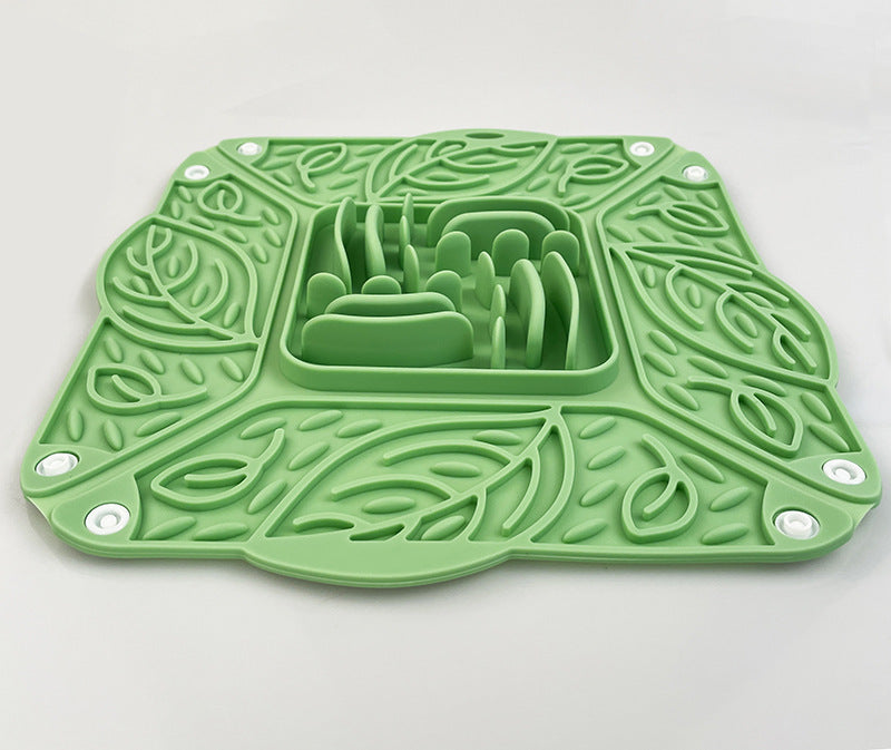 Foldable Silicone Pet Slow Feeder Mat Multi Functional Bowl
