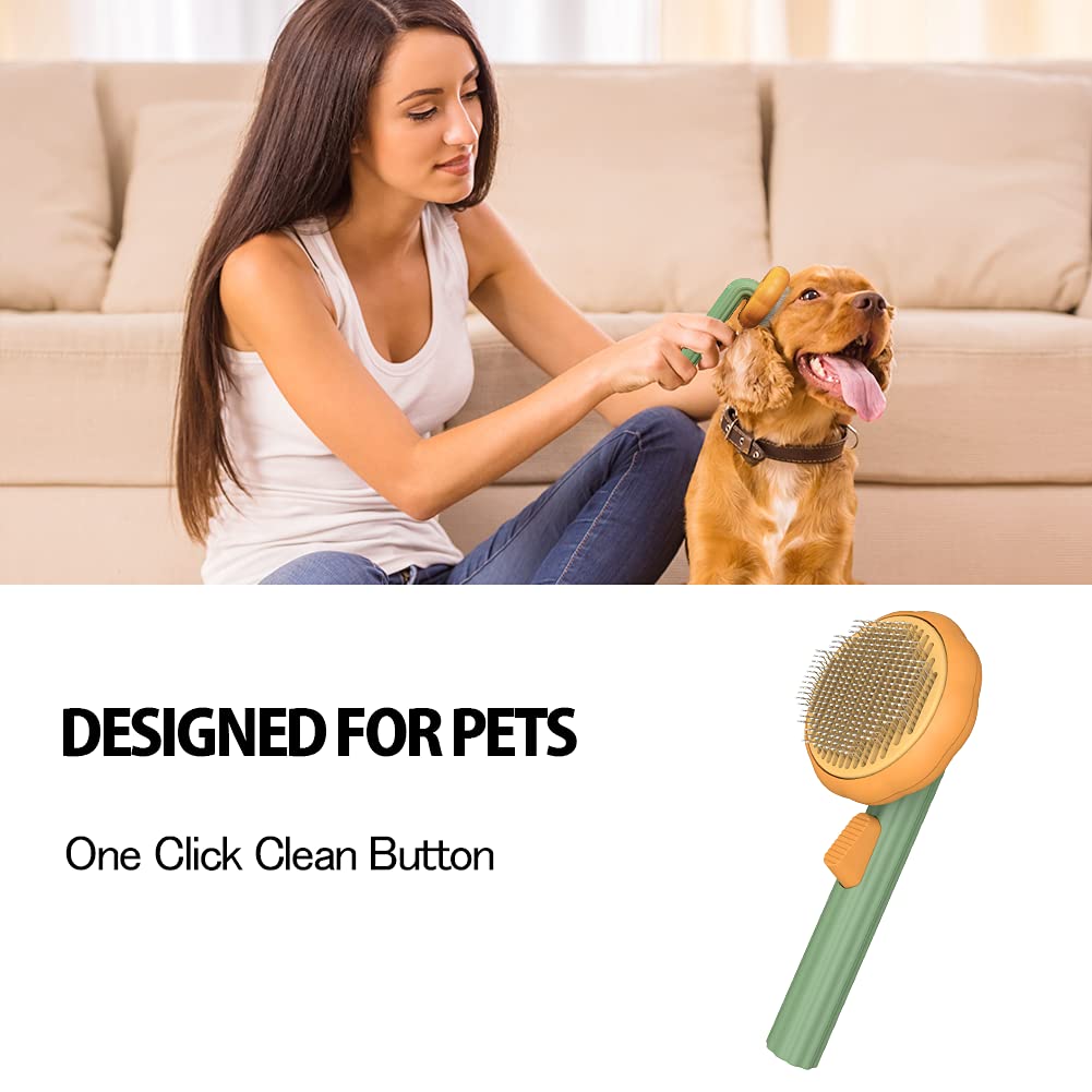 Pet Self Cleaning Slicker Grooming Brush Hair Removal Tool