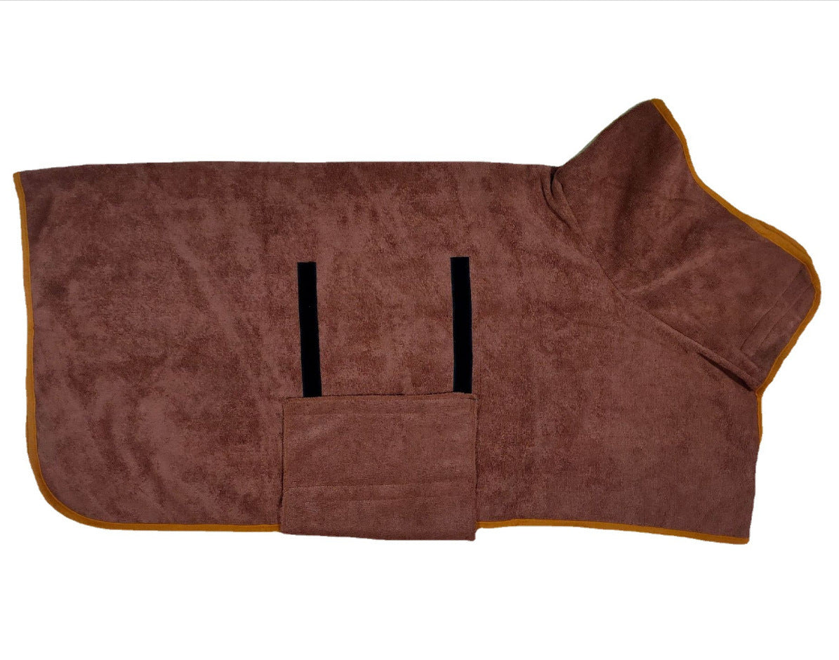 Pet Bathrobe Microfiber Fast Drying Absorbent Grooming Towel Coat