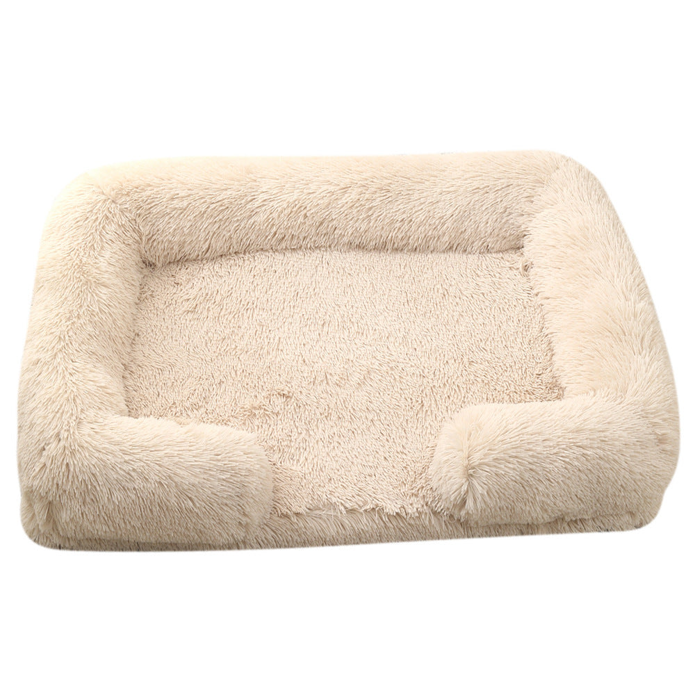 Plush Round Winter Pet Bed Cozy Soft Nest