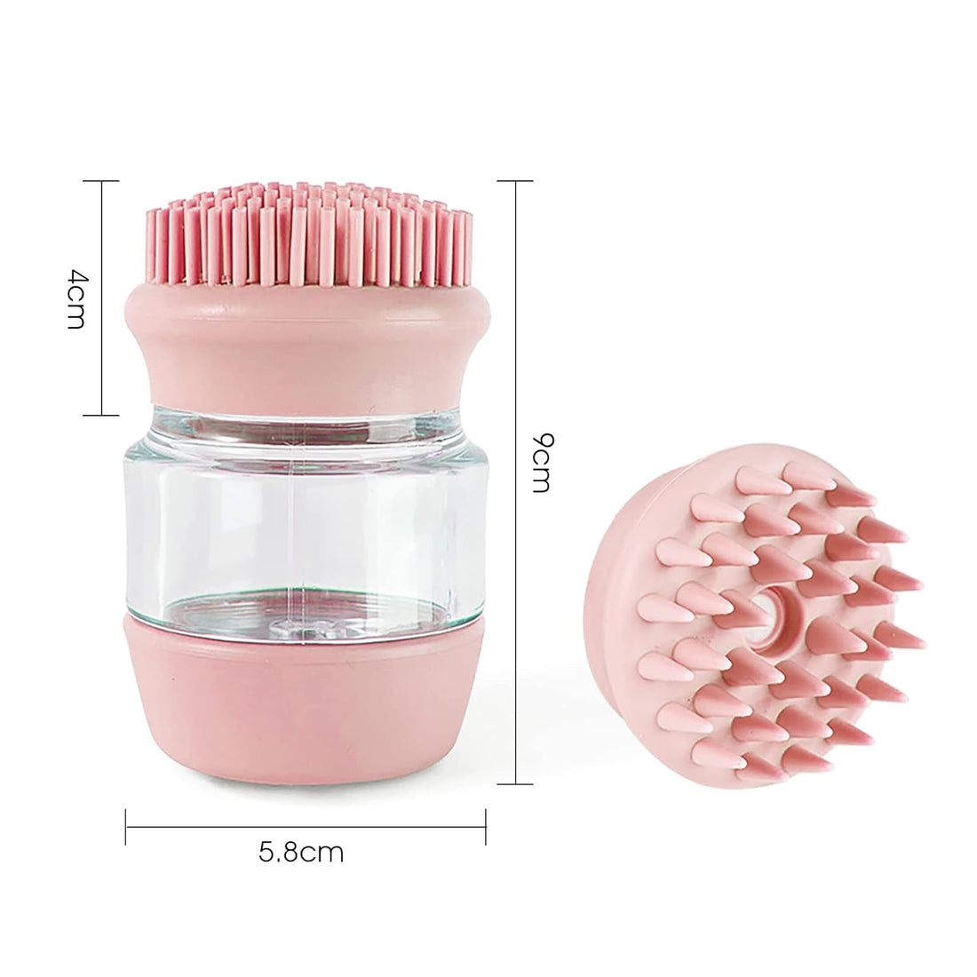 Pet Silicone Bath Brush Shampoo Dispenser Double Head Grooming Brush