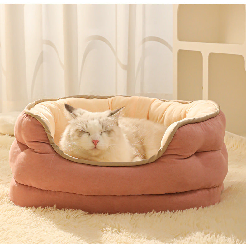 Pet Sofa Bed Warm Plush Thickened Washable Mattress Kennel