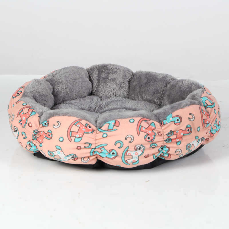 Calming Round Pet Bed Soft Fluffy Donut Nest For Pets