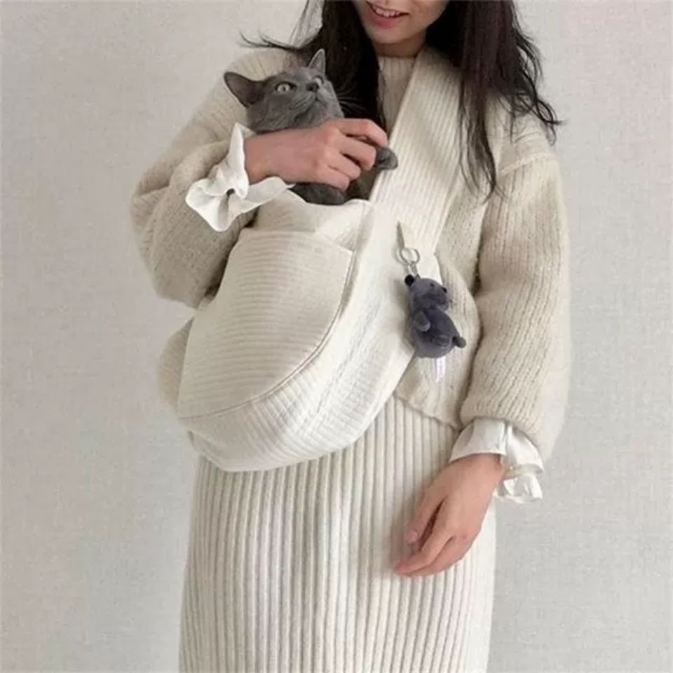 Pet Handmade Breathable Canvas Shoulder Tote Carrier Bag