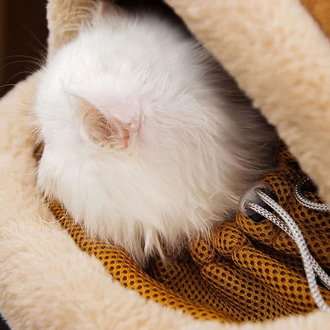 Pet Plush Winter Travel Carrier Backpack Bag With Hand Warmers