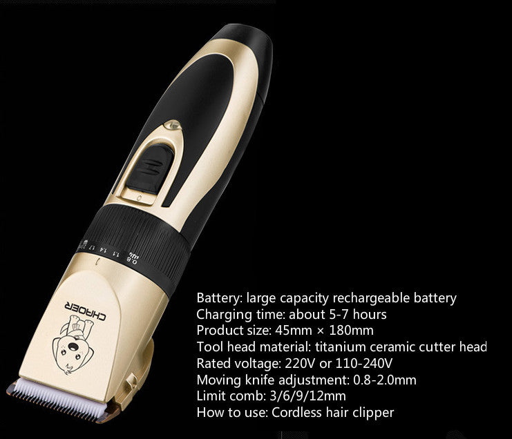 Pet Professional Hair Trimmer Electric Nail Clipper Grooming Kit