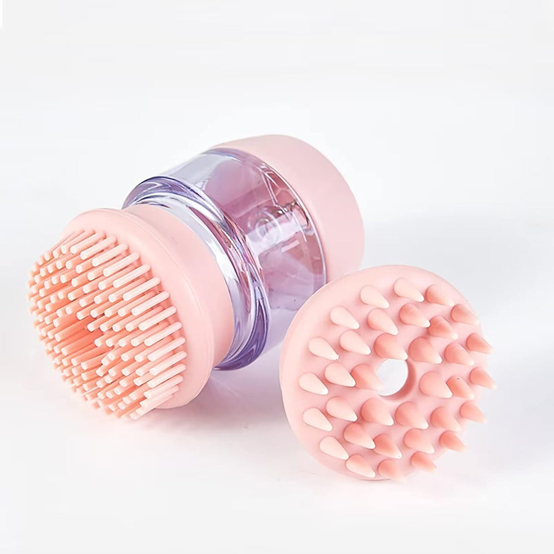 Pet Silicone Bath Brush Shampoo Dispenser Double Head Grooming Brush