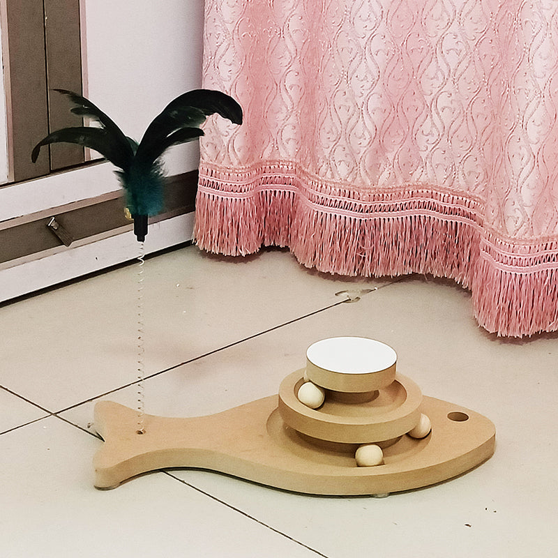 Wooden Cat Turntable Bite Resistant Interactive Toy