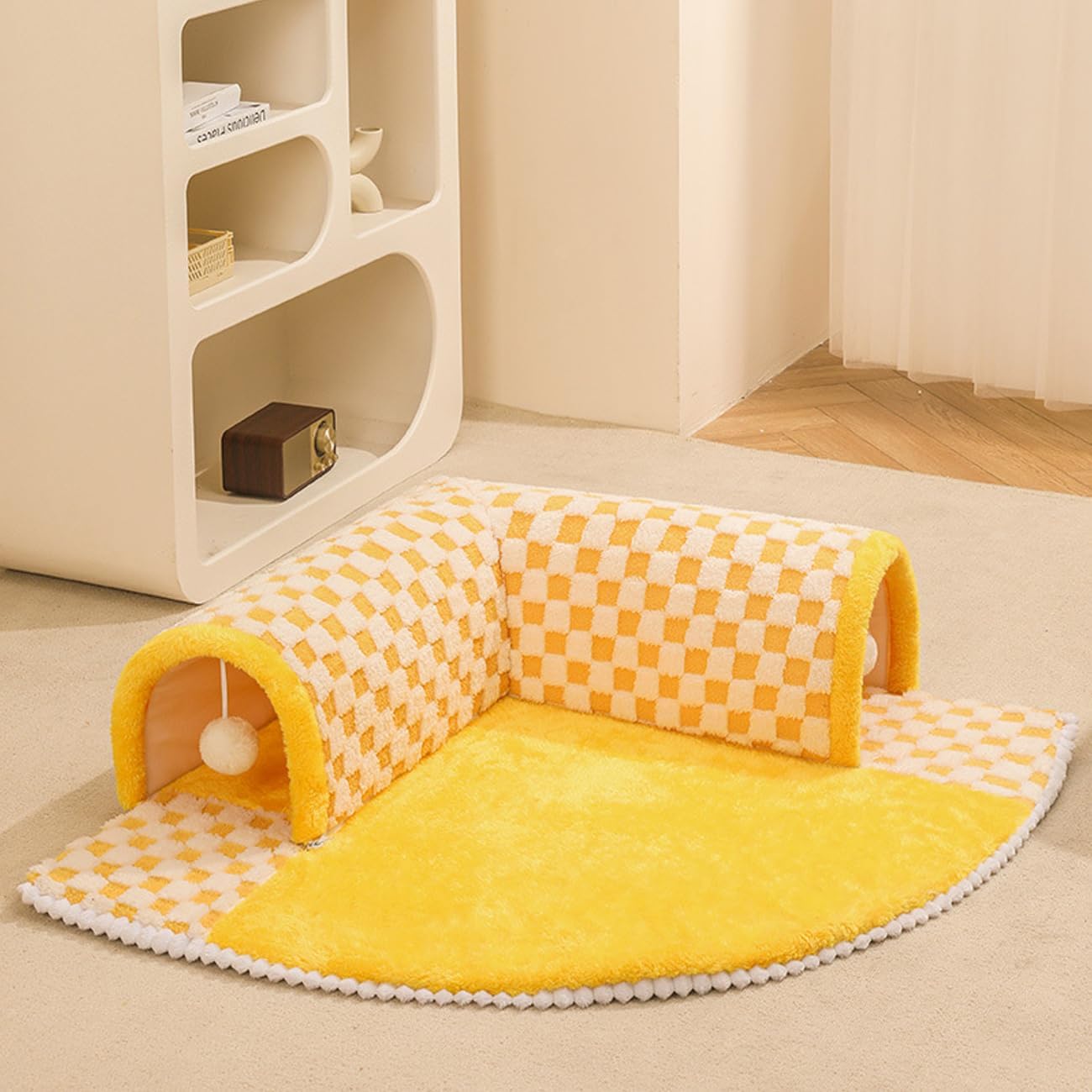 2 In 1 Plush Pet Bed Tunnel Soft Cozy Fun Nest