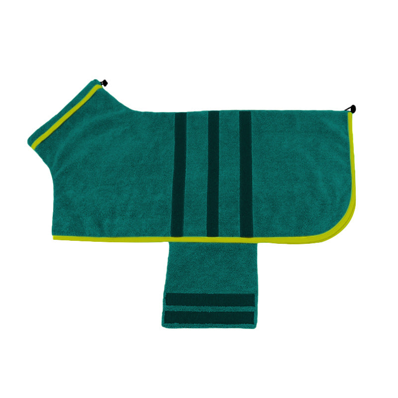 Pet Adjustable Bathrobe Water Absorbent Drying Towel Grooming Coat