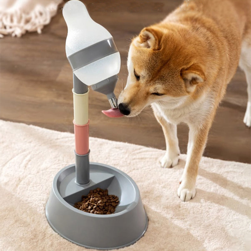 Height Adjustable Pet Water Dispenser Standing Bowl Automatic Feeder