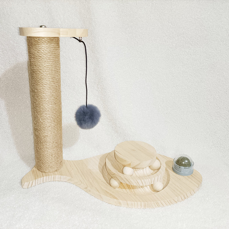 Wooden Cat Turntable Bite Resistant Interactive Toy
