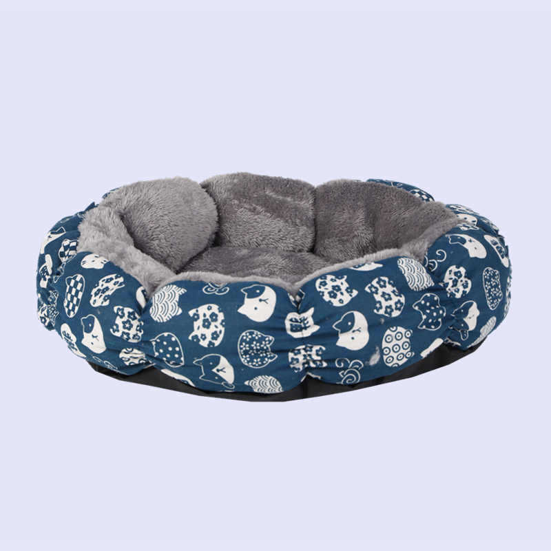 Calming Round Pet Bed Soft Fluffy Donut Nest For Pets