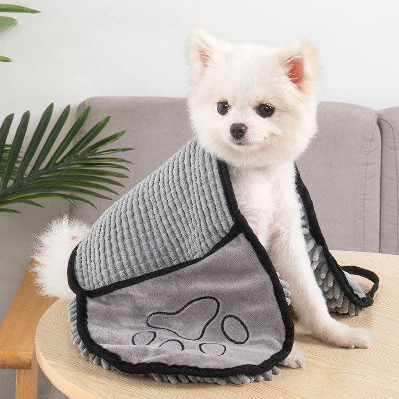 Pet Microfiber Absorbent Quick Drying Bath Towel With Pockets