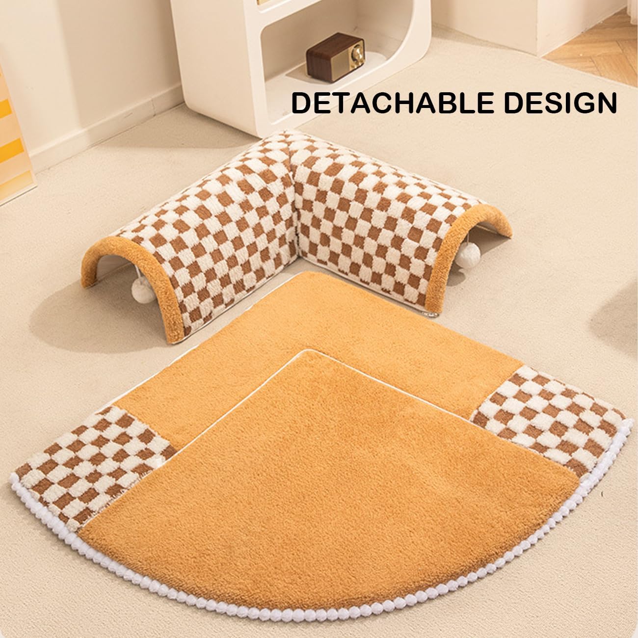 2 In 1 Plush Pet Bed Tunnel Soft Cozy Fun Nest
