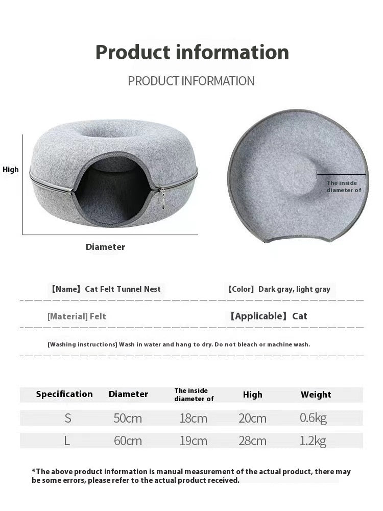 Comfortable Round Pet Tunnel Bed Nest
