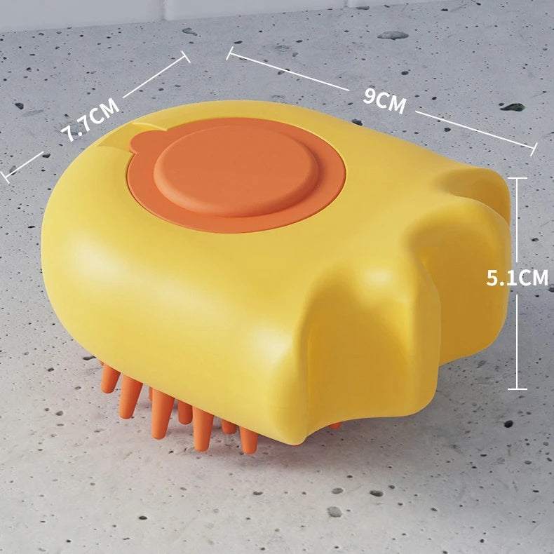 Pet Bath Brush Massage Comb Shampoo Dispenser Cleaning Tool
