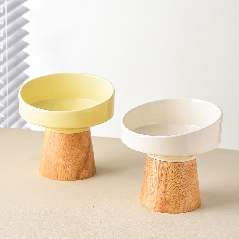 Elevated Ceramic Pet Food Water Bowl Dish Set