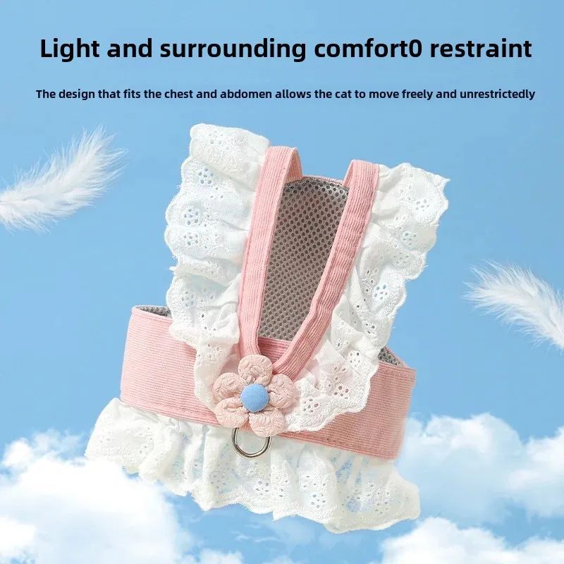 Summer Pet Leash Collar Safety Walking Strap Breathable Back Harness