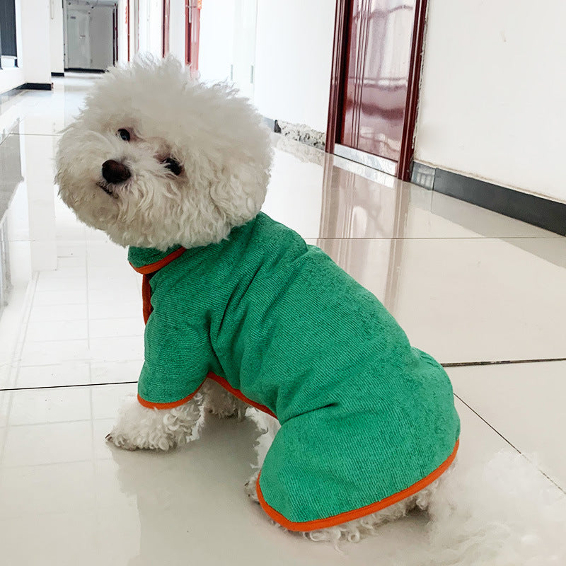 Pet Bathrobe Microfiber Fast Drying Absorbent Grooming Towel Coat