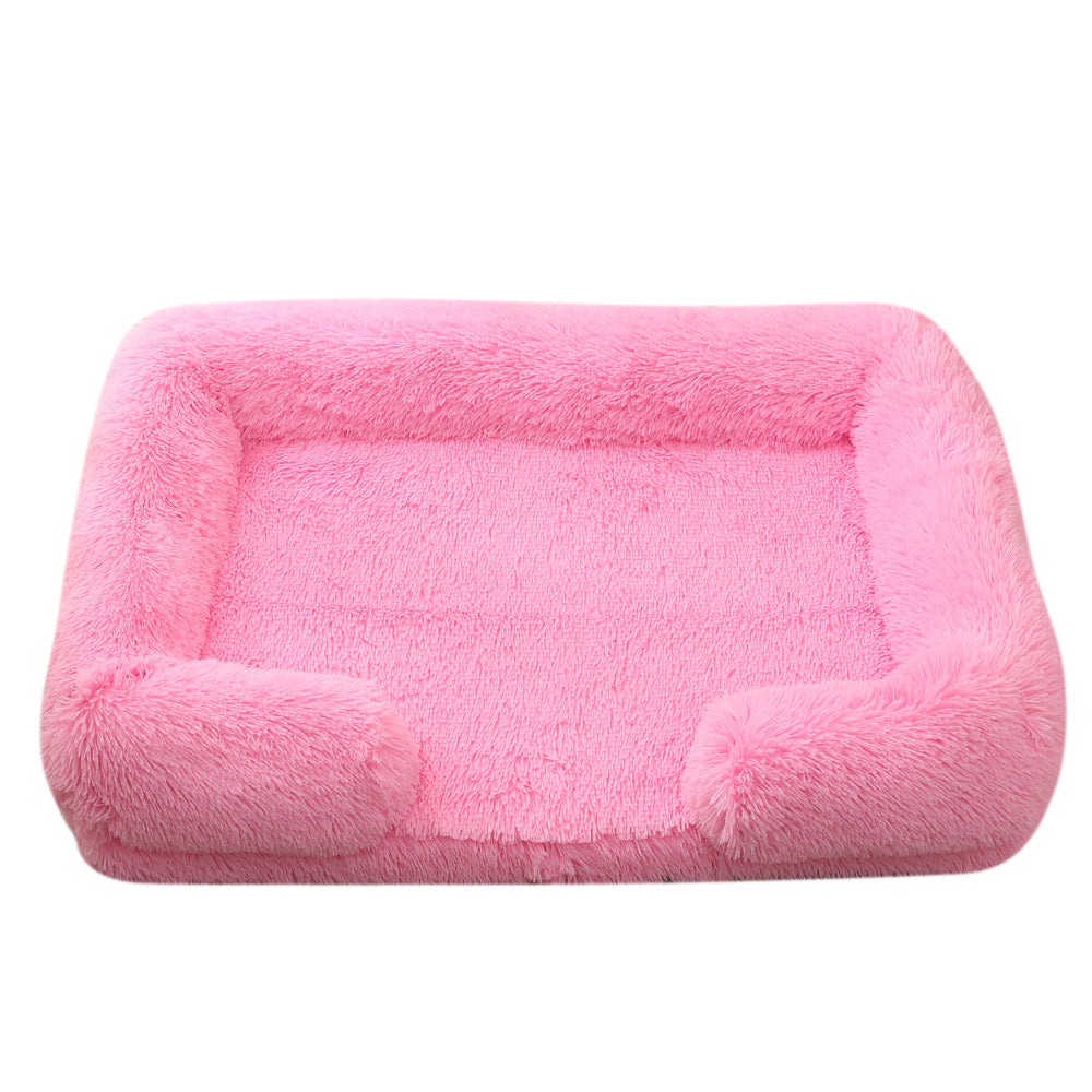 Plush Round Winter Pet Bed Cozy Soft Nest