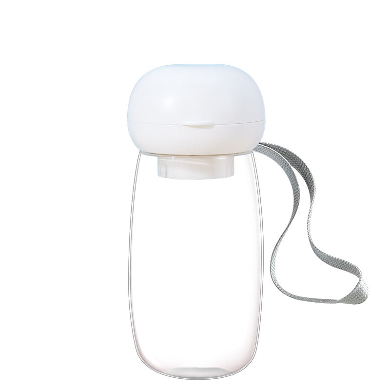 Portable Pet Water Bottle With Feeding Bowl And Lanyard