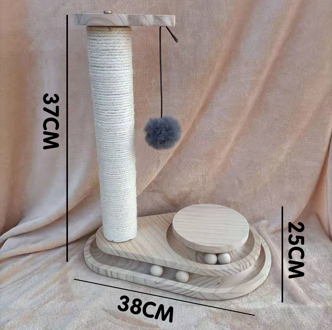 Wooden Cat Turntable Bite Resistant Interactive Toy