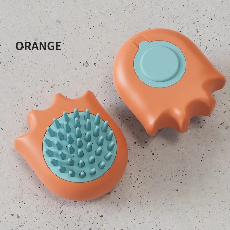 Pet Bath Brush Massage Comb Shampoo Dispenser Cleaning Tool