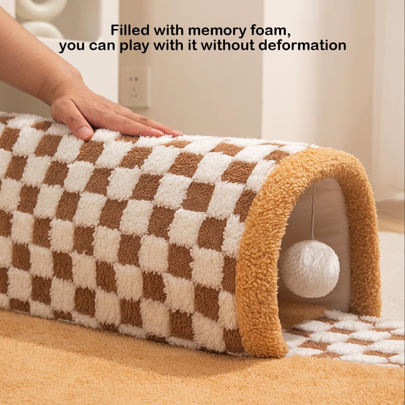 2 In 1 Plush Pet Bed Tunnel Soft Cozy Fun Nest