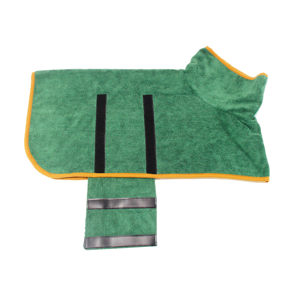 Pet Bathrobe Microfiber Fast Drying Absorbent Grooming Towel Coat