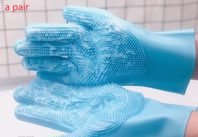 Pet Silicone Grooming Glove Massage Hair Cleaning Brush