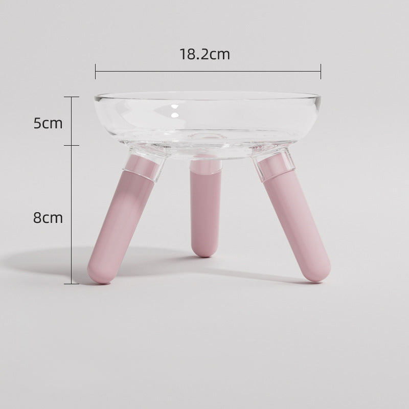 Transparent Pet Feeding Bowl Anti Knock Water And Food Dish