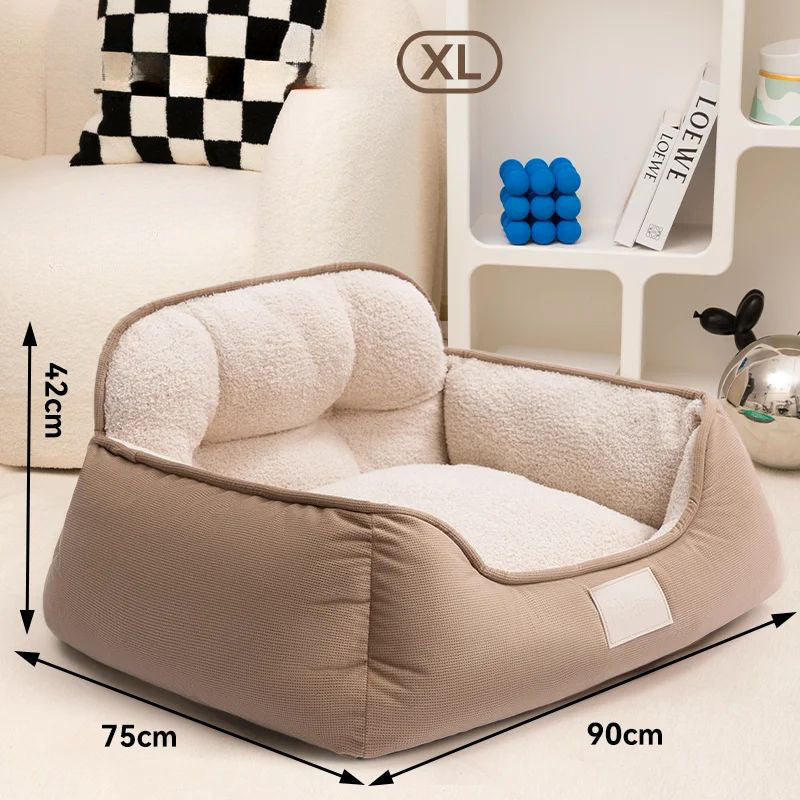 Cozy Plush Pet Bed Warm Washable Fluffy Indoor Kennel