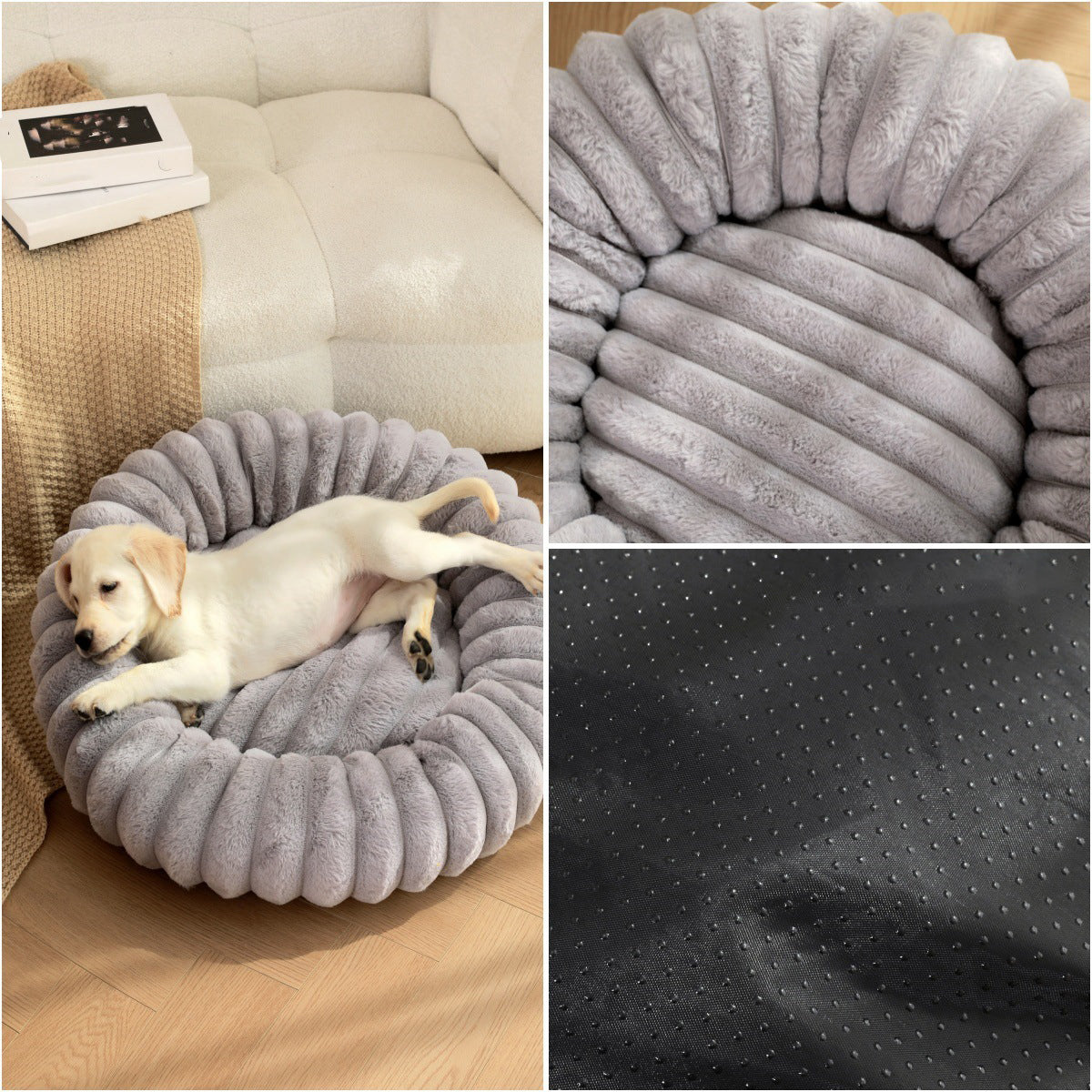 Soft Plush Pet Nest Round Warm Winter Bed Kennel