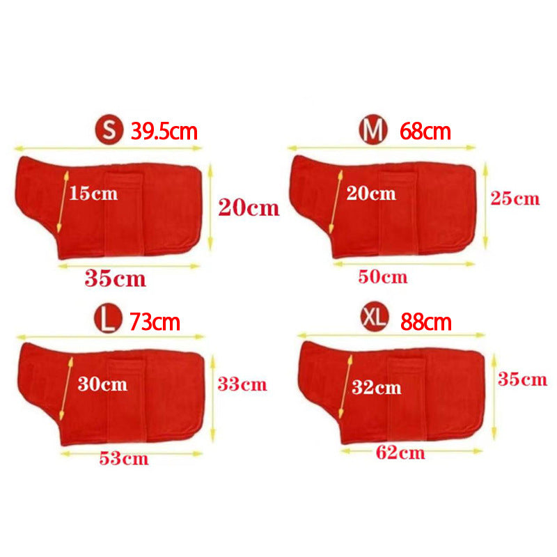 Pet Bathrobe Microfiber Fast Drying Absorbent Grooming Towel Coat