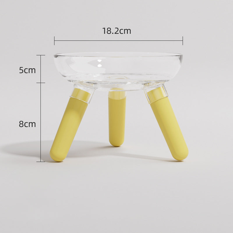Transparent Pet Feeding Bowl Anti Knock Water And Food Dish