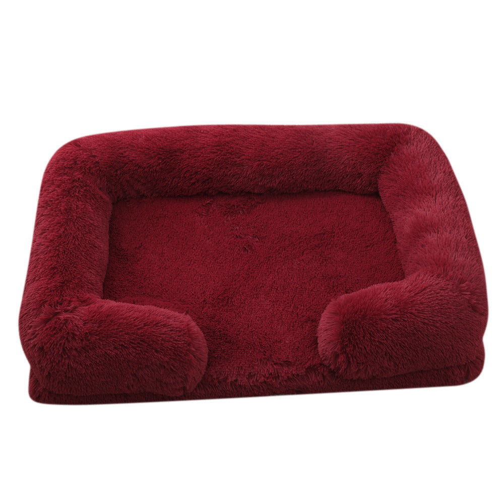 Plush Round Winter Pet Bed Cozy Soft Nest